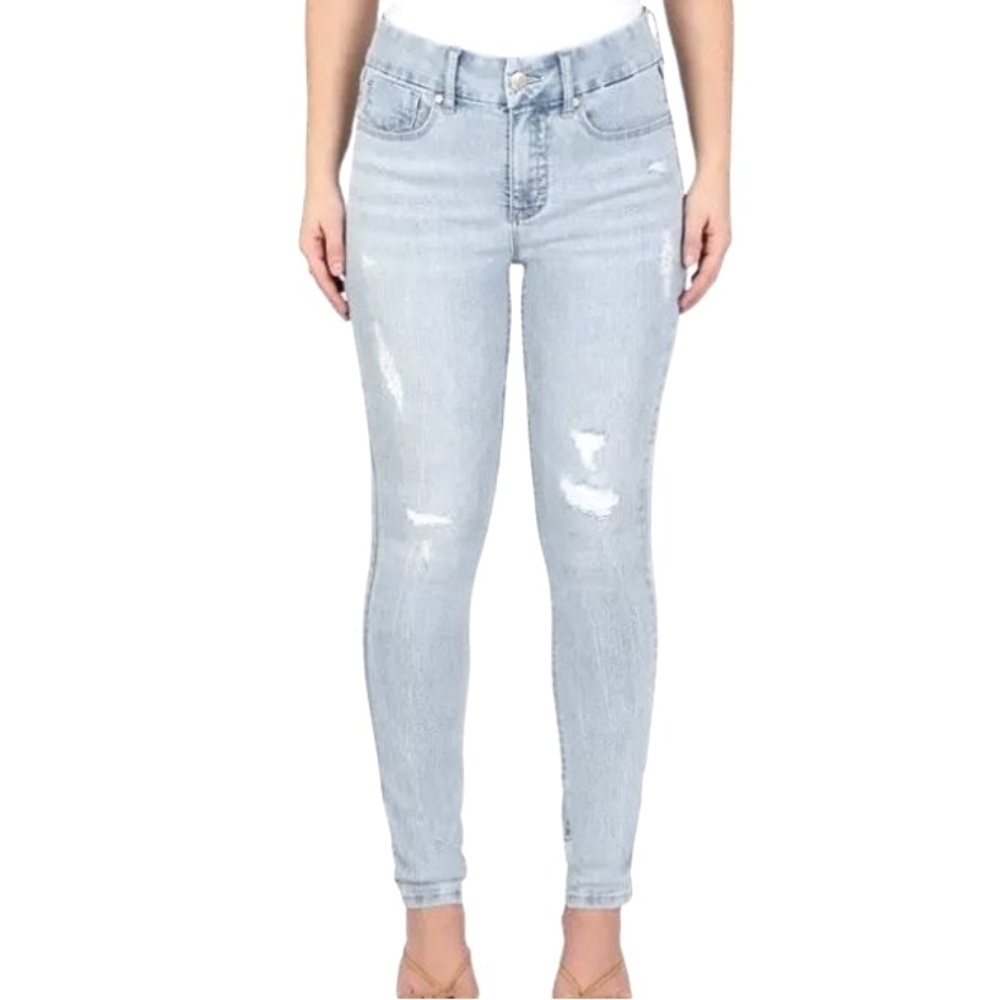 Seven7 Like New Tummyless High Rise Skinny Jeans in Light Wash Size 14